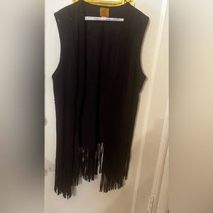 Boho ultra suede black vest, beautiful bohemian look
